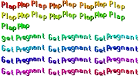 a bunch of text that says get pregnant in different colors