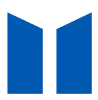 a blue sign that says thank you in red