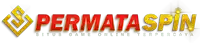 a red and gold permata spin logo with a gold diamond in the middle