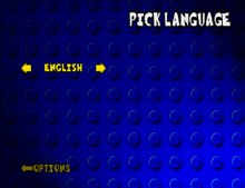 a blue background with circles and the words " pick language "