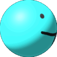 a blue ball with a black circle on it