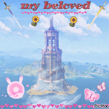 a picture of a castle and the words " my beloved "