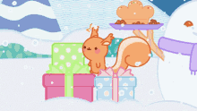 unwrapping present molang opening present gifts winter