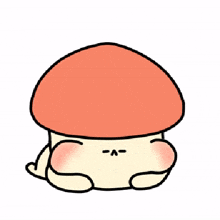 mushroom cute bored lazy lie down