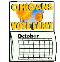 Ohioans Vote Early October Sticker - Ohioans Vote Early October Calendar Stickers