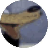 a blurry picture of a wooden table in a circle with a blue background