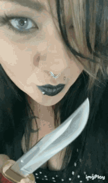 lil hybrid knife knife play licking piercing