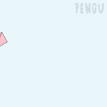 a penguin is holding a heart in an envelope that says " i love u "