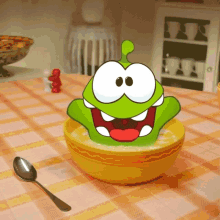 Splashing With Milk And Cereal Om Nom GIF - Splashing With Milk And Cereal Om Nom Om Nom And Cut The Rope GIFs