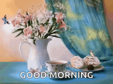 Tea Flowers GIF - Tea Flowers Good Morning GIFs