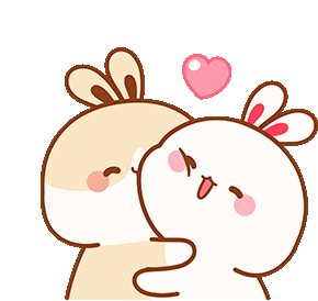 Cute Bunny Rabbit Sticker - Cute Bunny Rabbit Heart Stickers