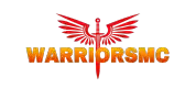 a logo for warriorsmc with a sword and wings on it