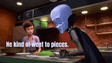 a cartoon character with the words he kind of went to pieces on the bottom