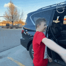 Getting Out Of The Car Happily GIF