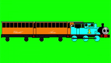 a cartoon train with the number 1 on the front