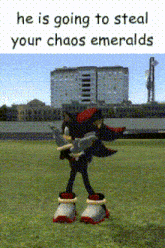 shadow the hedgehog is going to steal your chaos emeralds in a meme