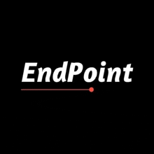 the endpoint logo is white on a black background with a red arrow .