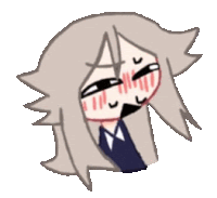 a cartoon drawing of a girl with long hair and a tie making a face .
