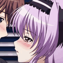 kiss anime kiss anime couple gif