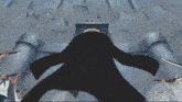 a close up of a person 's hand reaching out towards something