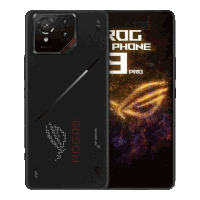 the front and back of a black rog phone pro