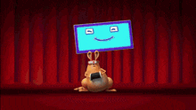 four cartoon characters are standing in front of a window