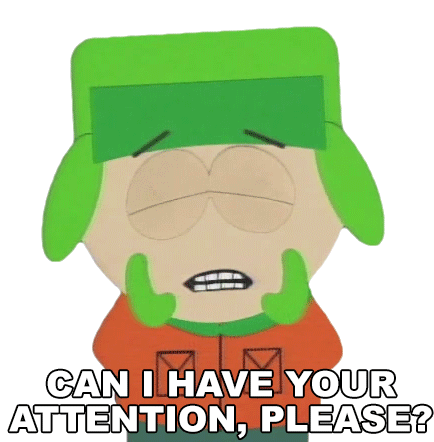 Can I Have Your Attention Please Kyle Broflovski Sticker - Can I Have Your Attention Please Kyle Broflovski South Park Stickers
