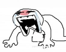 a cartoon of a person crying with their mouth open