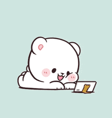 a cartoon of a teddy bear talking on a cell phone with a cat .