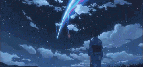 anime scenery gif sky