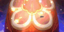 a pixel art of a glowing object with chinese writing