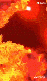 a screen shot of a fire with the words vivavideo below it