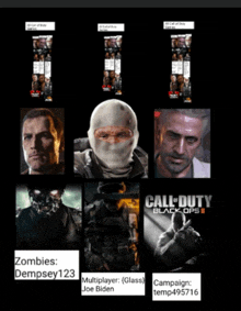 a collage of call of duty black ops ii characters