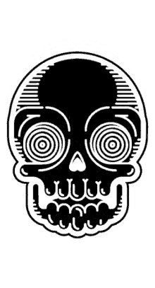 skull sticker black and white