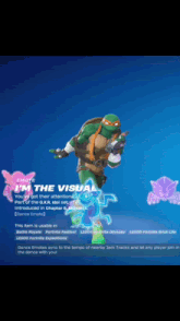 a picture of a teenage mutant ninja turtle with the words i 'm the visual