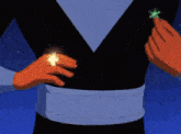 a cartoon character is holding a sparkler in his hand and screaming