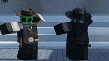 a cowboy and a batman standing next to each other in a video game