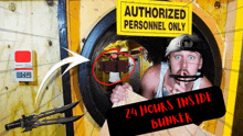 a sign that says authorized personnel only is next to a man