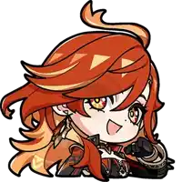 a cartoon drawing of a girl with red hair and orange eyes laying down .