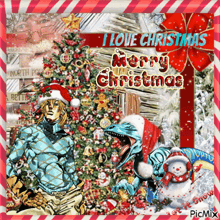 a christmas card that says i love christmas merry christmas on it