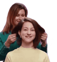 hair salon checking hair getting a haircut parlor