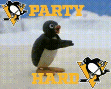 Pittsburgh Penguins Pingu GIF - Pittsburgh Penguins Pingu Party Hard GIFs