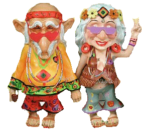 Hippies Old Sticker - Hippies Old Couple - Discover & Share GIFs