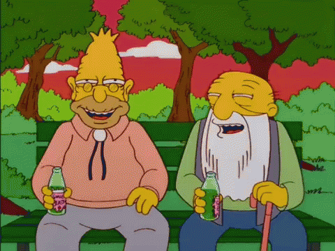 Simpsons Old Men GIF - Simpsons Old Men Laughing - Descubre y comparte GIF