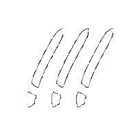 a black and white drawing of three exclamation points