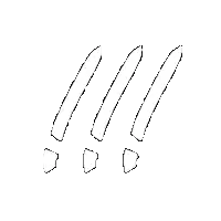 a black and white drawing of three exclamation points