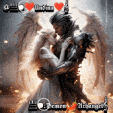 a picture of a man and a woman with the words demon archangel on the bottom