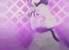 a blurry picture of a person dancing in front of a purple wall .