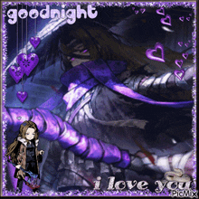 a picture of a girl holding a bow and arrow with the words goodnight i love you