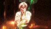 a blurred image of a person with the words first form written below them
